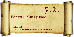 Forrai Kunigunda névjegykártya